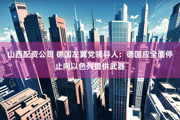 山西配资公司 德国左翼党领导人：德国应全面停止向以色列提供武器
